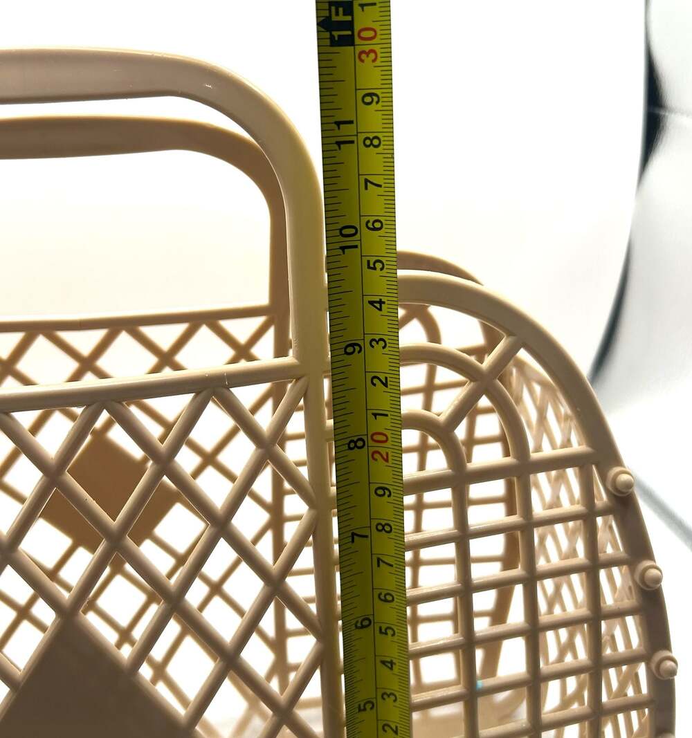 Sun Jellies The Original Jelly Bag Co. Retro Basket Small Beige - Picture 5 of 5